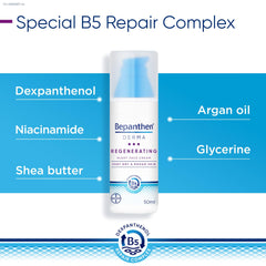 Bepanthen® DERMA Regenerating Night Face Cream, 50ml Pump Bottle
