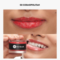 Sugar Cosmetics Tipsy Lips Dual Action Lip Scrub & Balm, Ultra Nourishing, Softens Dry, Chapped Lips | 02 Cosmopolitan (Fresh & Fruity)