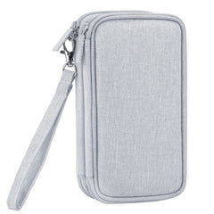 VOL USB Flash Drive Case, Portable Waterproof Electronic Accessories Bag for USB Flash Drives, SD Cards,Earphone and Other Small Accessories 6.30 x 3.54 x 1.77 Inch,Black (Grey)