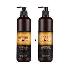 Argan Deluxe De Luxe 100% Pure Organic Moroccan Oil Nourishing Shampoo & Conditioner 500ml (Shampoo+Conditioner 500ml)