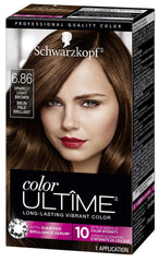 Schwarzkopf Color Ultime Metallic Permanent Hair Dye Cream, 6.86 Light Brilliant Brown