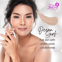 Sweet LeiLani Liquid Foundation, Waterproof Full Coverage Foundation Vegan, Cruelty-Free, 3 in 1 Makeup Foundation Liquid. No Parabens, Gluten, Fragrance (Ocean Surf)- 1 oz
