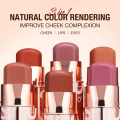HONPOLO Blush Cream Repair Capacity Brighten Complexion Natural Nude Makeup Blush Stick Nude Makeup, Contouring and Highlighting, Improves Complexion, Waterproof Mousse Texture Long-Lasting (#1)