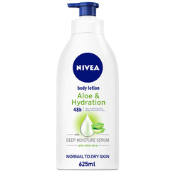 NIVEA Body Lotion Even Tone, Natural Fairness Complex & Vitamin C, All Skin Types, 625ml & Body Lotion Hydration, Aloe Vera, Normal to Dry Skin, 625ml