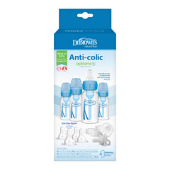 Dr. Brown's Natural Flow® Anti-Colic Kit with Natural Flow+™ Option: Narrow Breast-to-Bottle Kit with Pump, Storage, Slow Flow Nipple, Bottle Travel Caps, and 1 HappyPassi™ Silicone Pacifier