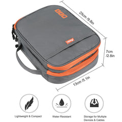 Acoki Travel Carry Bag,Double Layer Electronic Accessories Thicken Cable Organizer Bag Portable Case for Hard Drives, Cables, Kindle, iPad mini-L