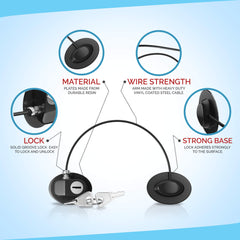 HavenHause Pack of 2 Refrigerator Fridge Lock - Child Safety Lock for Freezer, Cabinet, Drawers, Door - Black by