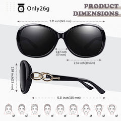 Polarized Sunglasses for Women Oversized Sun Glasses Fashion Shades SUNIER S85