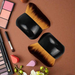 EOICCEOH Extra Large Body Makeup Brush For Self Tanner, Leg Makeup &Bronzer Blend,75 mm Wide-headed Kabuki Brush Provides More Even &Pretty Application, Oval Face&Back Makeup Brush, Wet&Dry Use- Glamour Black