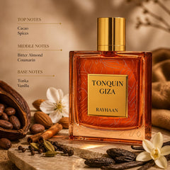 Rayhaan Tonquin Giza – Gourmand, Spicy, Sweet, Warm – Eau de Parfum Spray Long-Lasting Fragrance for Unisex, 3.4 Ounce / 100 ml