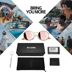 Joopin Polarized Semi Rimless Sunglasses Men Women, Classic Half Frame Sun Glasses UV400 Protection