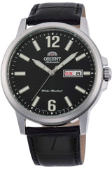 Orient RA-AA0C04B19B Camper Leather Stap Analog Automatic Watch for Men, 42 mm Case Size, Silver/Black