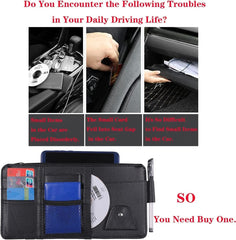 NEAGLORY Car Sun Visor Organizer Auto Car Visor Pocket and Interior Accessories Car Truck Visor Storage Pouch Holder with Multi-Pocket Net Zippers, Black