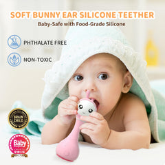 Alilo – Smarty Shake & Tell Rattle, R1 - Smarty Pink | Shake & Tell Rattle, Music, Stories, & Color Learning for Babies | Hi-Fi Sound, Light-Up Ears, USB Charging | 0+