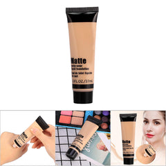 Smooth Makeup Base Face Liquid Foundation, Matte Wear Concealer Sun Protection Cream, Full Coverage Foundation (#6)