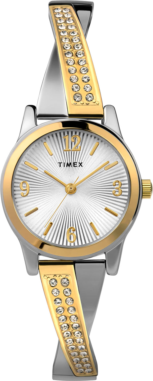 Timex Women's Main Street 25mm Semi Bangle Watch - Two-Tone