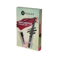 SUGAR Cosmetics Kohl Of Honour Intense Kajal - 01 Black Out (Black) & Smudge Me Not Liquid Mini Matte Lipstick - 08 Wine And Shine