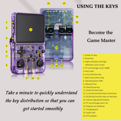 Retro Boy - Infinity Gamer, Keyboy, Keyboy Game Console, Infinity Gamer Handheld, 3.5in HD Portable Ultra-Long Standby Keyboy Retro Console with 128g Built-In 20000 Classic Games (128g Violet)