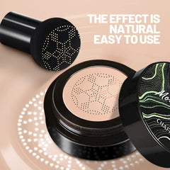 Mushroom Head Air Cushion Foundation, Nude Makeup Moisturising Whitening CC Cream Liquid Foundation Even Skin Colour Makeup Foundation (Natural)