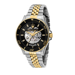 Maserati Men's Watch, Automatic, Analog, Steel Band,44.00, Sfida Collection - R8823140010 - Gold, Silver, Black