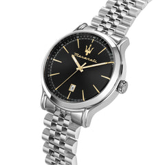 Maserati Men's Watch, Analog, Quartz, Time and Date, Steel Strap, Epoca Collection - R8853118029 - Silver/Black