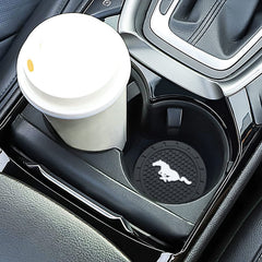 NASKEE GUYMIN Car Cup Holder Coaster for Ford Mustang Silicone Non-Slip Bling Crystal Drink Cupholders Coaster for car Interior Accessories 2.76 Inch 2 Pieces
