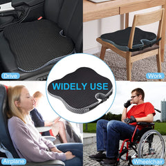 Angju Car Seat Cushion for Car Seat Driver to Improve Driving View - Memory Foam Wedge Shape Car Pillow for Driving Seat to Promote Healthy Driving Posture