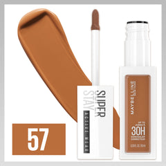 Maybelline Super Stay Liquid Concealer Makeup, Full Coverage Concealer, Up to 30 Hour Wear, Transfer Resistant, Natural Matte Finish, Oil-free, Available in 16 Shades, 57, 0.33 fl oz