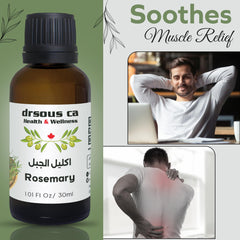 Drsous Ca Organic Rosemary Essential Oil 30ml | 100% Pure Cold Pressed Rosemary Oil for Hair Growth, Skin care | Natural Hair Serum for Dry Damaged Hair Treatment | Made in Palestine