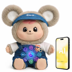 bubbotparty Interactive AI Toys for Kids, Talking AI Companion Smart Stuffed Animal Plush Toy,11.8 Inches Emotional Comfort Toy with Memory, No App Needed,WiFi Connected, Gifts for Boys Girls Teens