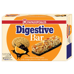 Papadopoulos Digestive Bar with Orange and Chocolate - 28g (Pack of 5)