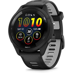 Garmin Forerunner 265 46mm AMOLED GPS Running Smartwatch (010-02810-00) - Black Bezel Case Black / Powder Gray