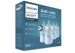 PHILIPS AVENT Anti Colic Bottle with AirFree Vent, 9oz, 4pk, Blue, SCY703/24, 4 Pack