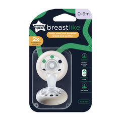 Tommee Tippee Breast-Like Soother, Skin-Like Texture, Symmetrical Orthodontic Design, BPA-Free, Includes Steriliser Box, 0-6m, Pack of 2