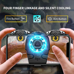 PUBG Mobile Controller, PUBG Game Fan Controller Gaming Trigger with Phone Cooling Fan the Best Shooting Partner-Phone Game Controller Gamepad Joystick with Radiator for Call of Duty