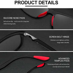 KANASTAL Polarized Sports Sunglasses for Men Women, Classic Square Sun Glasses Driving Cycling Outdoor Lightweight Shades for Womens 100% UV400 Protection