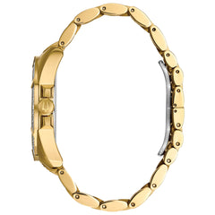 Bulova Men's Crystals Phantom Gold Tone Stainless Steel 6-Hand Multi-Function Quartz Watch Style: 98C128, Blue, Crystal Octava Multi-Function Gold-Tone Stainless Steel Bracelet Crystal - Multicolor