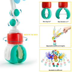 Masroo Adjustable Arch Bassinet Toys for Infant & Toddlers, Stroller Arch, Baby Crib Toys with Fascinating Toys for Stimulating Baby’s Senses and Developing Motor Skills