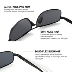 SUNGAIT Ultra Lightweight Rectangular Polarized Sunglasses UV400 Protection