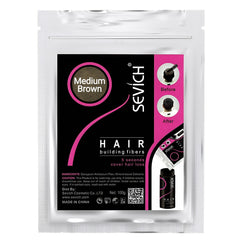 Medium Brown Hair Fibers 100g Refill - Instantly Reduces Hair Loss - 100% Natural Cotton Microfiber