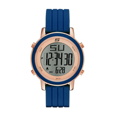 Skechers Women's Westport Quartz Metal and Silicone Sports Digital Watch - Rose Gold, Navy