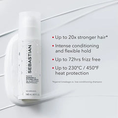 Sebastian Professional No.Breaker Bonding & Styling Leave-in Cream | Intense Hair Conditioning Cream with Heat Protection | 72 HR Frizz-Free, Flexible Hold | 4.9 fl oz