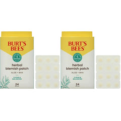 Burt's Bees Clear and Balanced Herbal Blemish Patch for Women - 24 Count Patches (Pack of 2)