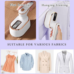 ROUNY Travel Mini Steamer Iron for Clothes, Portable Handheld Ironing Machine, Travel Small Size 180° Rotating Steamer, Travel College Dorm Home Essentials Garment Steamer for Clothes - White