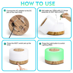 SKY-TOUCH Essential Oil Aroma Diffuser 700ml, Upgraded Aromatherapy Diffuser with 4 Timer and 7 Color Lights, Cool Mist Humidifier with Auto Shut-off Function, Diffuser for Home Bedroom Office