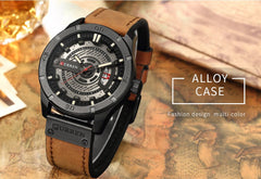 CURREN Men Quartz-Analog Watches Military Sport Wristwatch Waterproof Leather Band The Best Gift for Men 8301