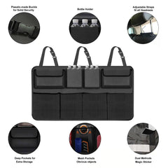 Snuopfy Wellkool Car Trunk Organizer, Backseat Hanging Organizer with 8 Large Storage Bag -Trunk Organizer for SUV,Truck,Van -Your Space Saving Expert