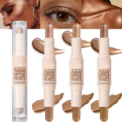 Excefore 3 Colors Highlight and Contour Stick, Dual-Ended Full Coverage Wonder Stick, Color Corrector Concealer Stick, Contouring Highlighting Foundation, Shadow Cream Pen Body Shading Makeup Stick Set