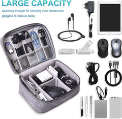 Cable Organizer Bag,Waterproof Travel Electronic Storage with Adjustable Divider Shockproof Portable,for SD Card Case,USB Flash Drive,Charging Cords,USB Charger,Mini Tablet