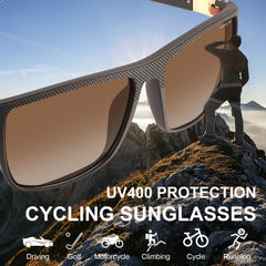 PUKCLAR Sunglasses for Men Polarized Lightweight TR90 Frame UV400 Spring Hinges Sunglasses